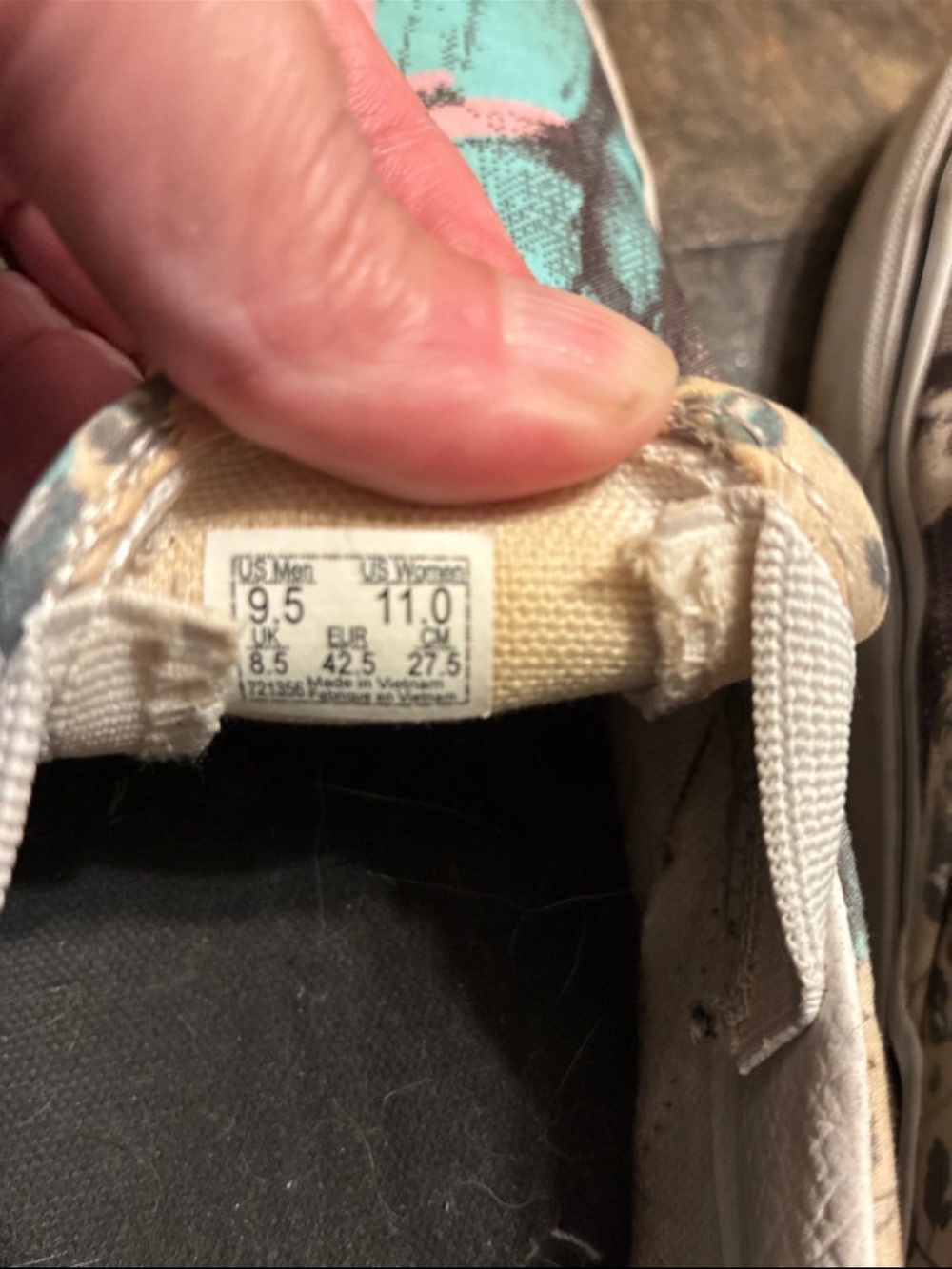 Vans Men's The Shining Slip-On Loafers in Beige Turquoise Pink - Picture 5 of 5